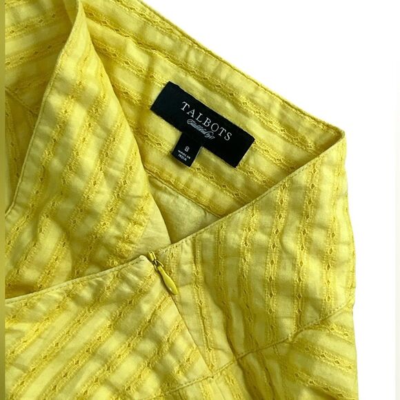 Vintage Yellow A-Line Skirt Size 8 Midi Bell Skirt - Picture 2 of 4